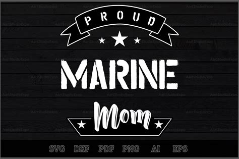 Proud Marine Mom Svg Design By Creative Art Thehungryjpeg