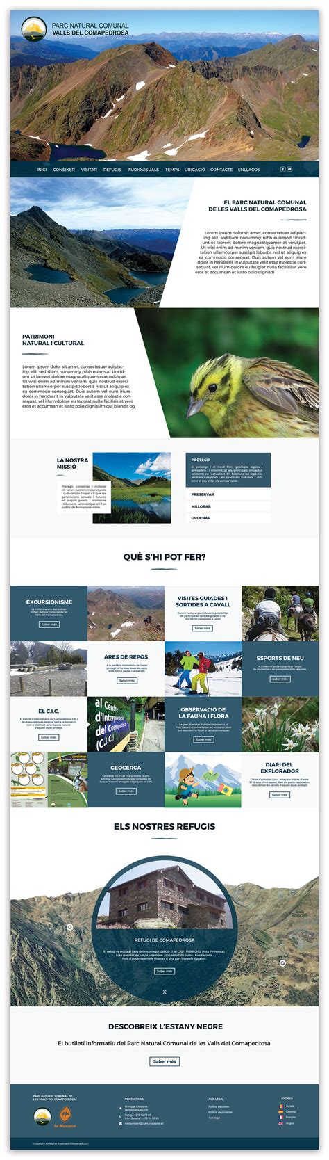 Prototipado Landing Parc Natural Valls Del Comapedrosa On Behance