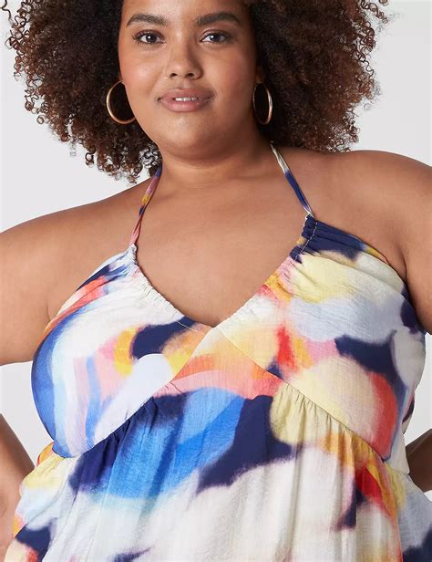 V Neck Halter Maxi Dress Lanebryant