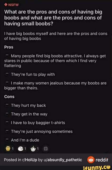 Nsfw What Are The Pros And Cons Of Having Big Boobs And What Are The