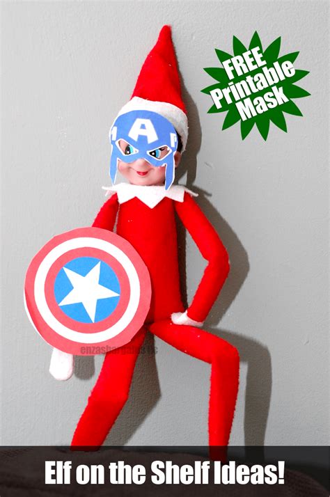 Elf on the Shelf Captain America Mask: FREE Mask