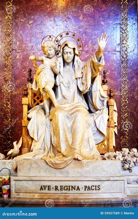 Statue Of Queen Of Peace The Virgin Mary Inchurch Of St Mary Major