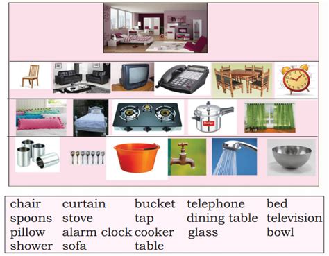 KSEEB Solutions For Class 4 English Chapter 1 Household Articles