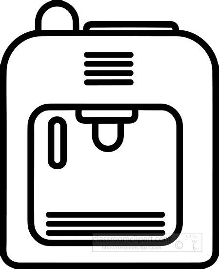 Home Ouline Clipart Simple Coffee Machine Flat Black Outline Clip Art