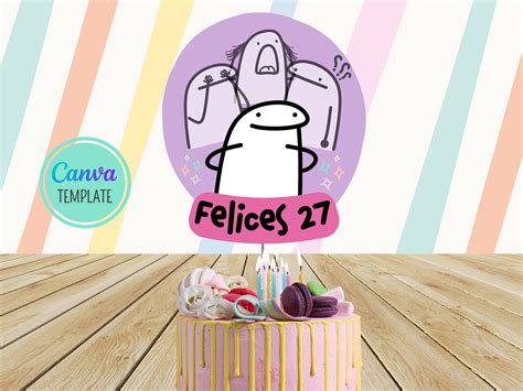 Flork Dise Os Cake Topper Editables Personalizable Etsy M Xico