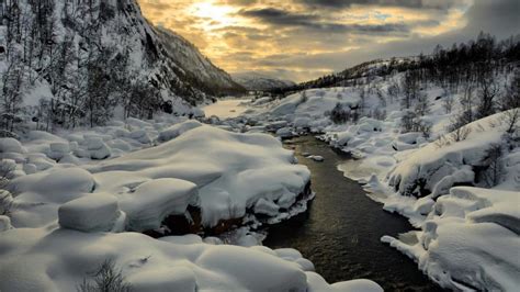 Magnificent Riverscape In Winter Wallpaper Nature And Landscape