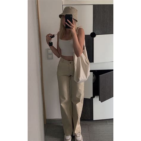 Y2k Neutral Baggy Pants Wide Legs High Waist Pants For Women Men Brown