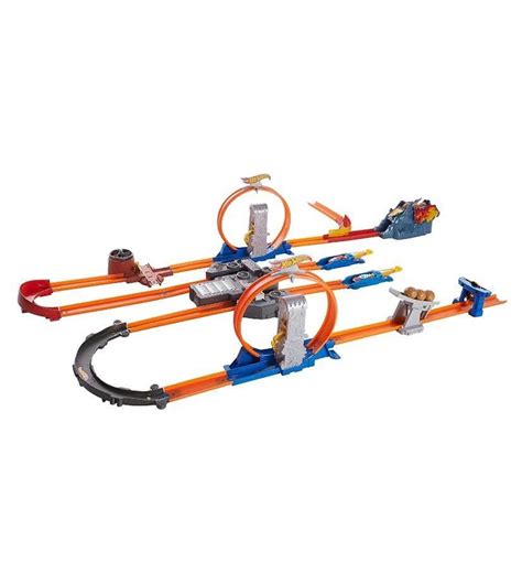 Pista Hot Wheels Track Builder Total Turbo Takeover Motorizada Giros