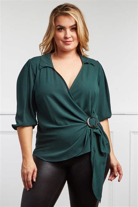 This Is The Plus Size Wrap Blouse Youve Been Looking For Get That Professional Vibe With This