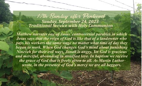 Streamed Worship Service 17th Sunday After Pentecost Trinity