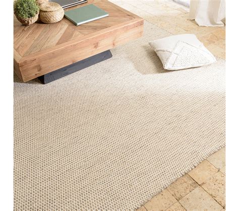 Quentin Tapis Rect 200x290cm Laine Tissée Couleur Blanc marron Chiné