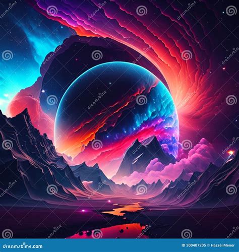 Celestial Reverie Abstract Cosmos Unveiled Stock Illustration