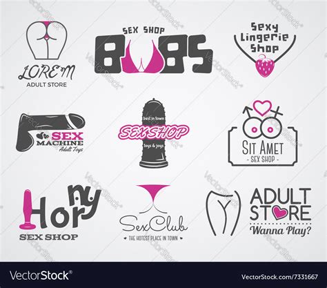 Collection Cute Sex Shop Logo And Badge Design Vector Image Free Download Nude Photo Gallery