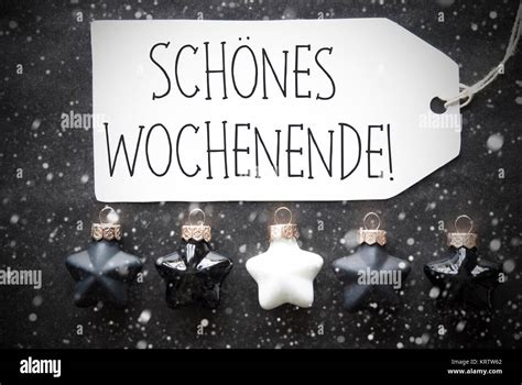 Label With German Text Schoenes Wochenende Means Happy Weekend Black