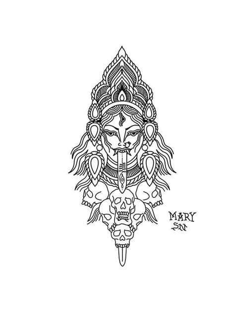 Kali Traditional Tattoo Flash Design By Rosaz Mary