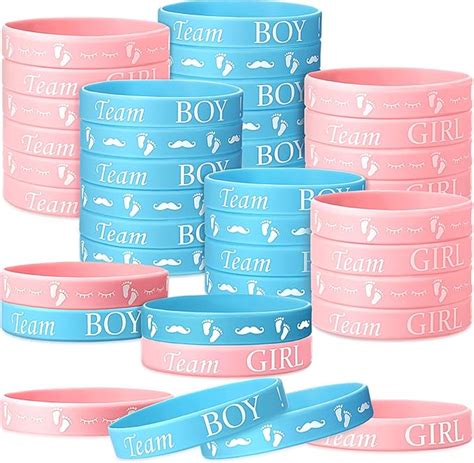 Amazon Pieces Gender Reveal Bracelets Team Boy Silicone