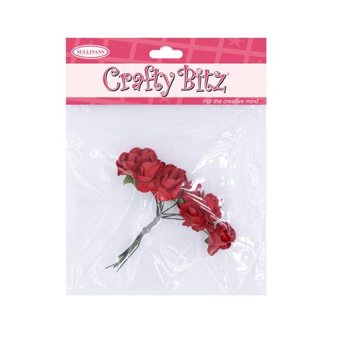 Crafty Bitz Paper Flower Rose Red Lincraft