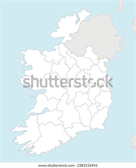 Vector Blank Map Ireland Counties Administrative Stock Vector (Royalty ...