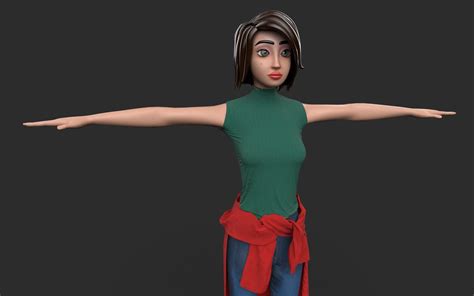 Artstation Beautiful Stylized Modern Look Female Character Model Low