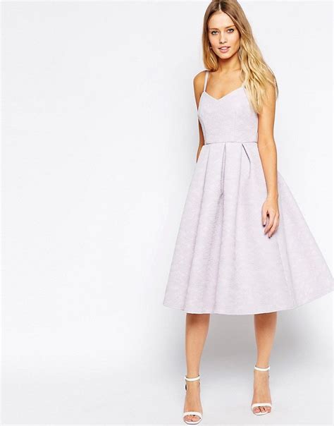 ASOS Midi Skater Dress In Bonded Texture At Asos Dresses Midi