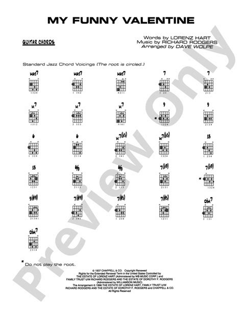 My Funny Valentine: Guitar Chords: Guitar Chords Part - Digital Sheet ...