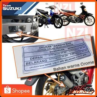 Jual Sticker Logo Emblem Perhatian Peringatan Tekanan Ban Body Frame