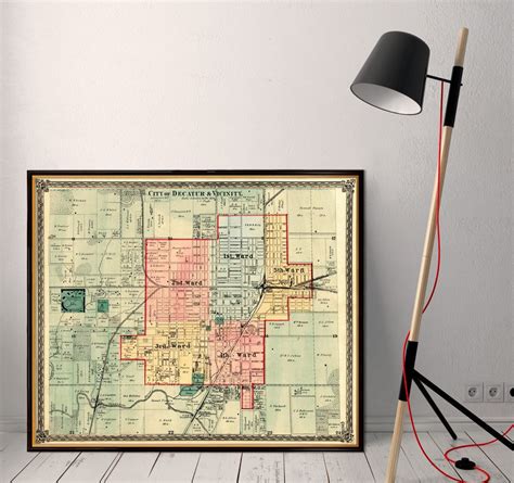 Decatur map - Map of Decatur and vicinity - Archival print on paper or ...