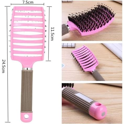 Lot De 2 Brosses À Cheveux Avec Poils De Sanglier Pour Cheveux