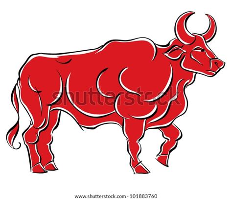 Angry Bull Vector Isolated On White Stock Vector Royalty Free