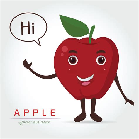 apple cartoon vector illustration  vector art  vecteezy