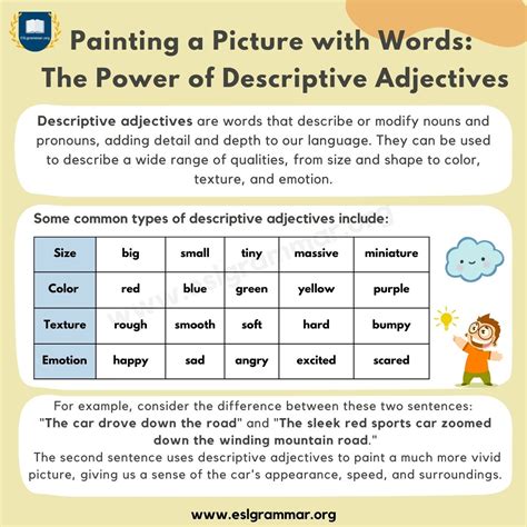 Adjectives Esl Grammar