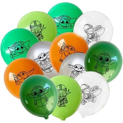 D Corations D Anniversaire Star Wars Pcs Yoda Ballons Yoda Ballons