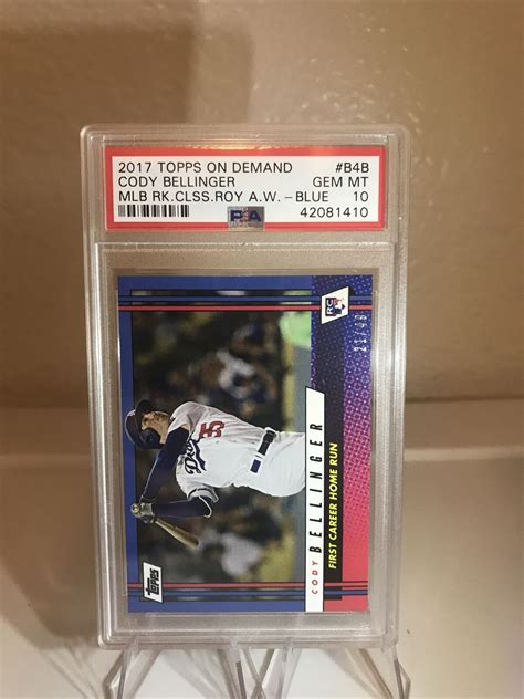 Cody Bellinger Rookie Card Topps On Demand Blue Psa Gm