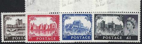 Sg536a 539a 1958 1st De La Rue Castles Set U M Arunstamps