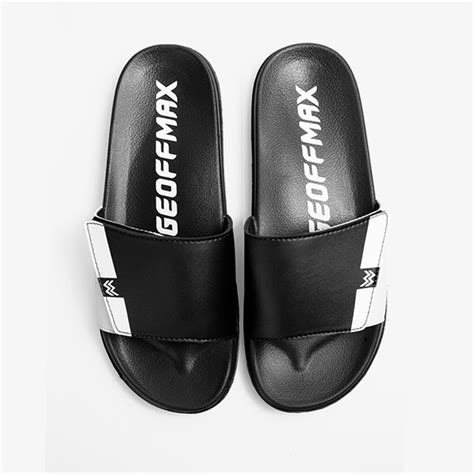 Jual Geoff Max Official Valorous Black Slippers Sandal Unisex