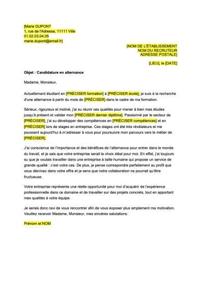 Lettre De Motivation Alternance Entreprise Lettre De Motivation