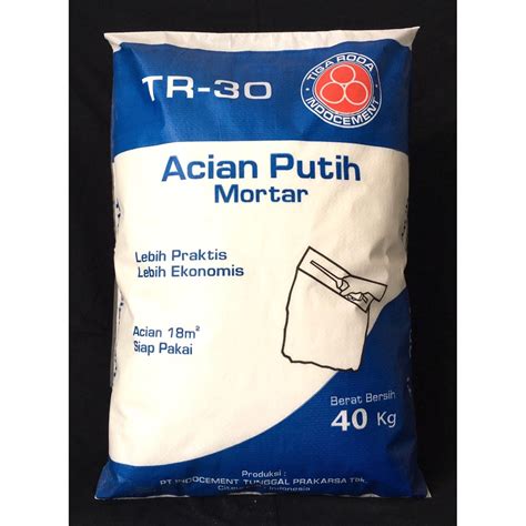 Jual SEMEN Acian Putih Tiga Roda White Mortar TR 30 40kg Shopee Indonesia