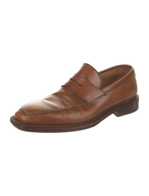 Ermenegildo Zegna Leather Dress Loafers Brown Loafers Shoes