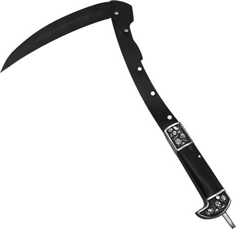 Lhx Black Sharp Folding Sickle Scythe Weed Remover Portable Wood Handle