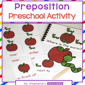 Apple And Worm Preschool Preposition Activity Preposition Activities