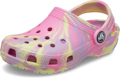 Crocs Kids Children Girls Boys Classic Marbled Clog Pink Lemonade