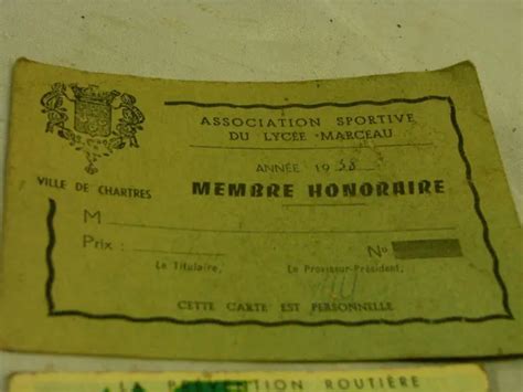 Ancien Vieux Papiers Carte Sportive Lycee Marceau Prevention