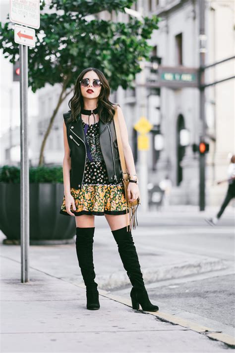 How To Mix Floral Prints And Leather Popsugar Latina