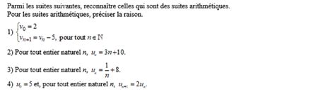 Exercices Corrig S Terminale Compl Mentaire Suites Arithm Tiques