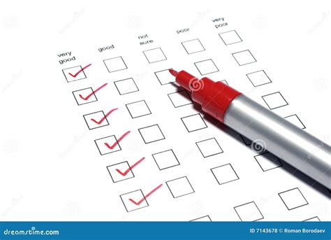 Test Check List Checklist Survey Blank Fill Tick Business Questionnaire