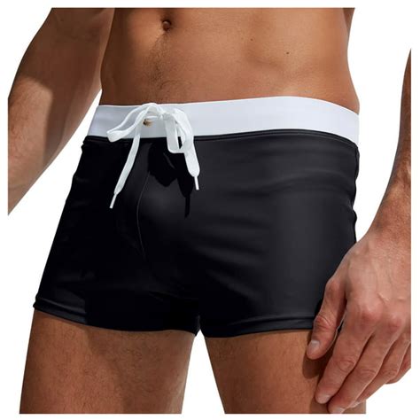 Mlqidk Mens Swimsuit Trunks Quick Dry Beach Swim Brief Square Leg