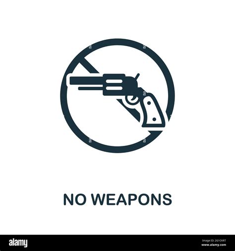 No Weapons Icon Monochrome Simple Element From Civil Rights Collection