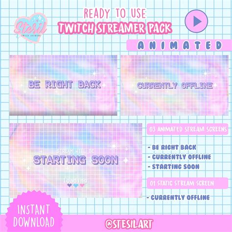 S 26 Animated Pastel Galaxy Twitch Overlay Aesthetic Etsy