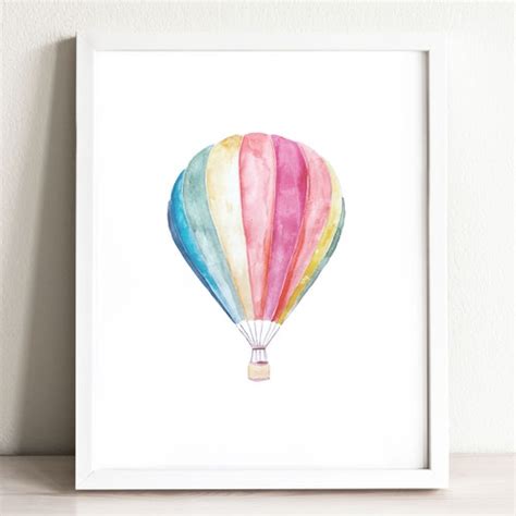 Hot Air Balloon Nursery Art Print Personalized Nursery Decor Etsy