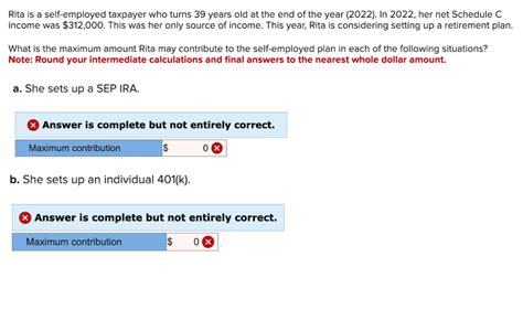 Solved Rita Is A Self Employed Taxpayer Who Turns 39 Years Chegg